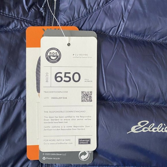 NEW!!! Eddie Bauer Men's Cirruslite Hooded 650 Fill Down Jacket - Picture 7 of 12
